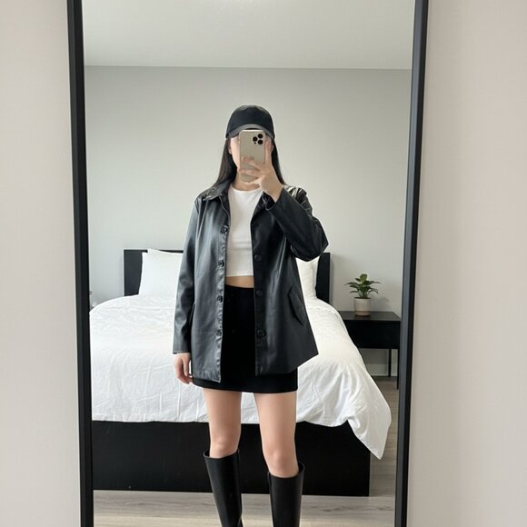 Zara | Leather Jacket Black - Picture 2 of 6